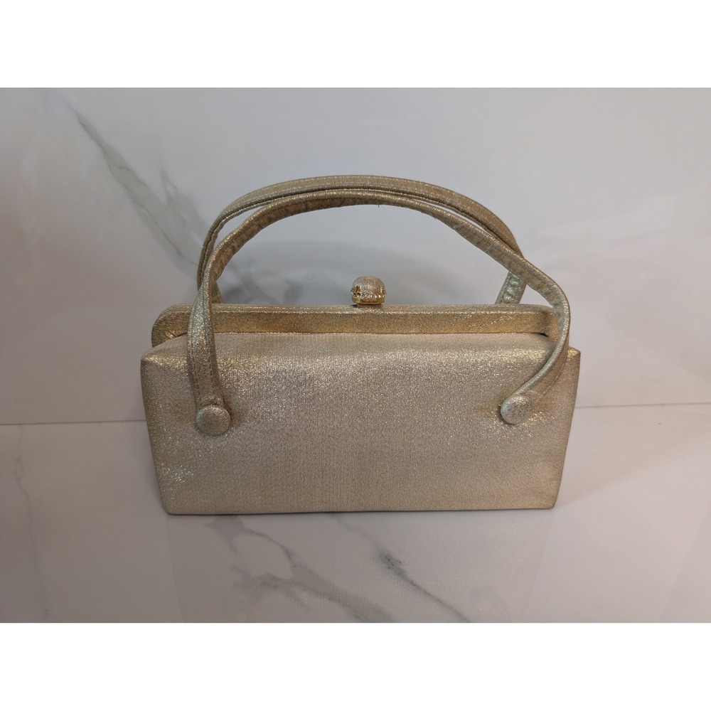 VTG After Five Gold Metallic Evening Bag with Matching Coin Purse Mid Century